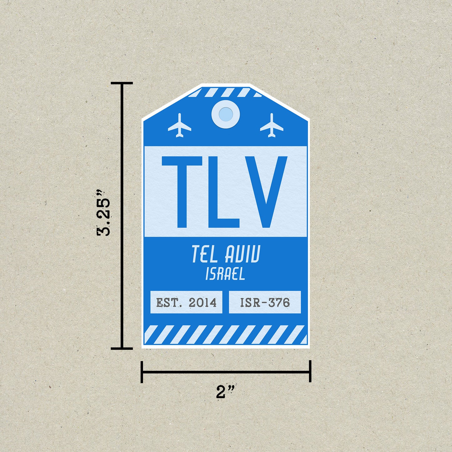 TLV Vintage Luggage Tag Sticker