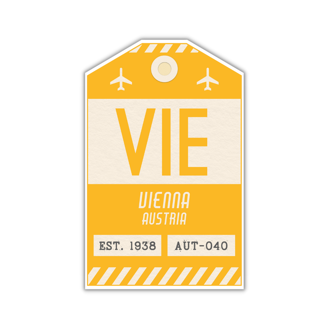 VIE Vintage Luggage Tag Sticker