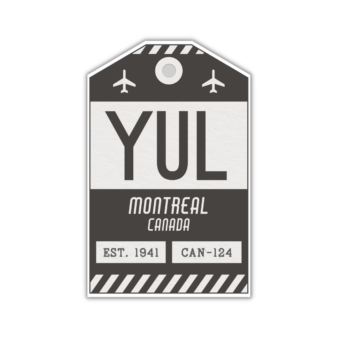 YUL Vintage Luggage Tag Sticker