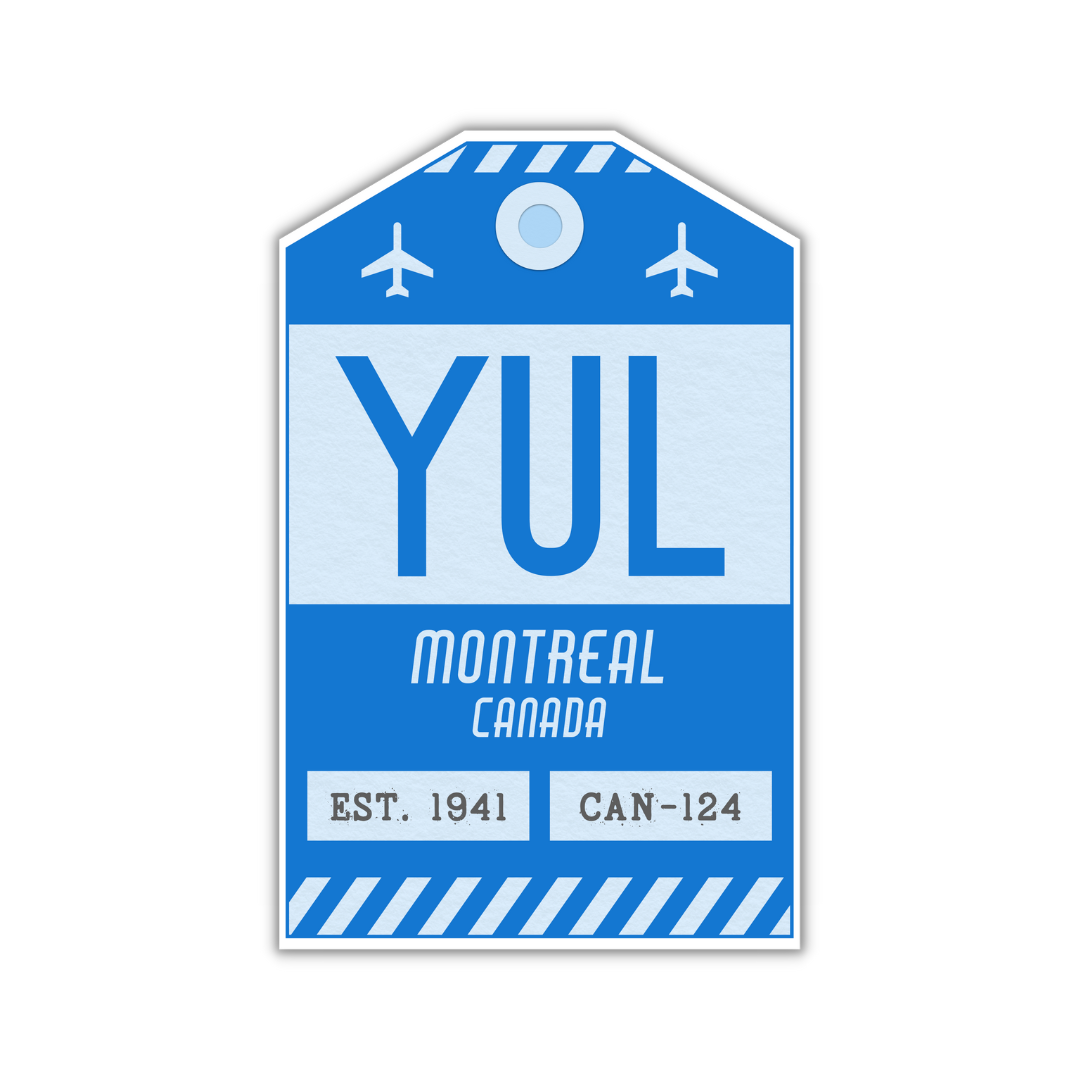 YUL Vintage Luggage Tag Sticker