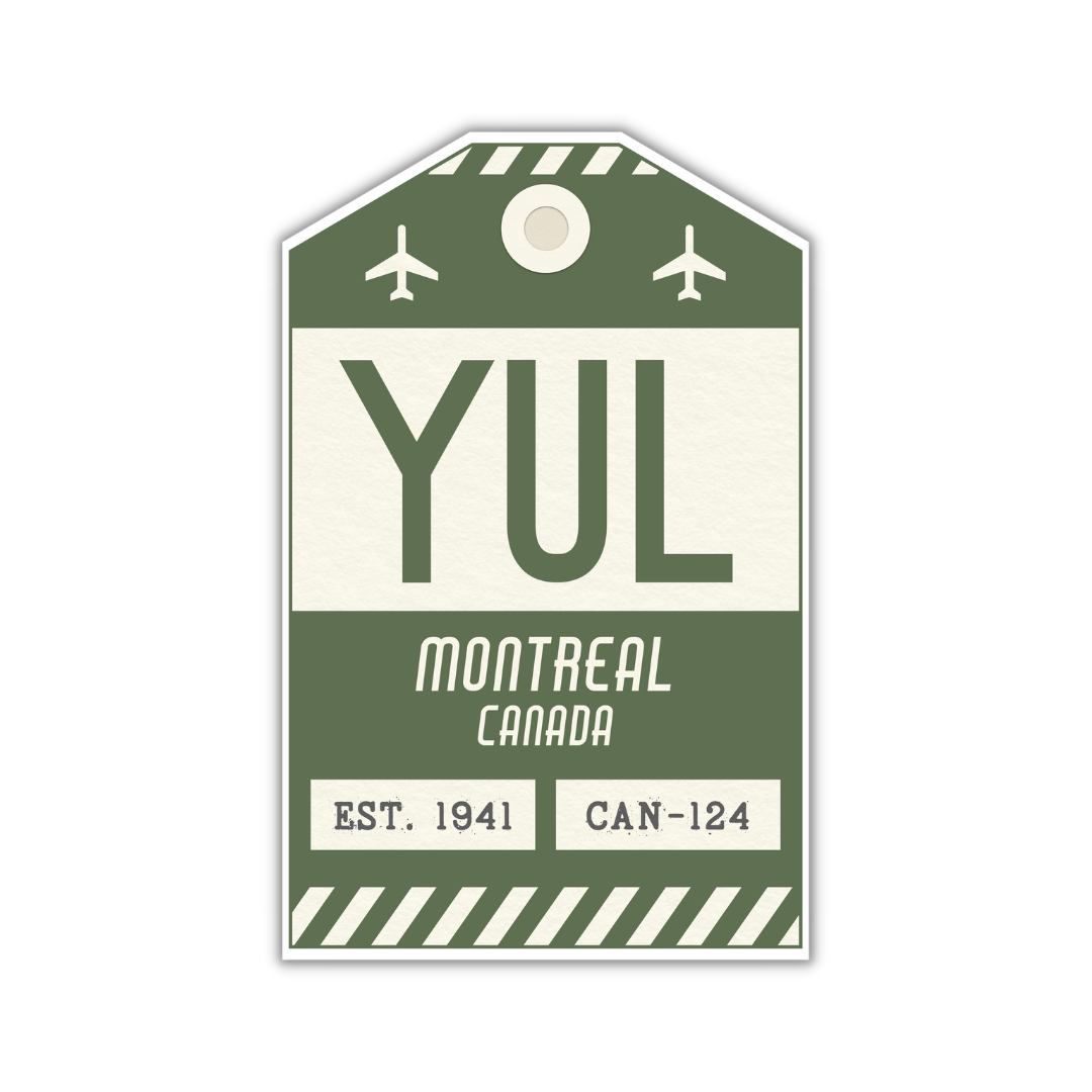 YUL Vintage Luggage Tag Sticker