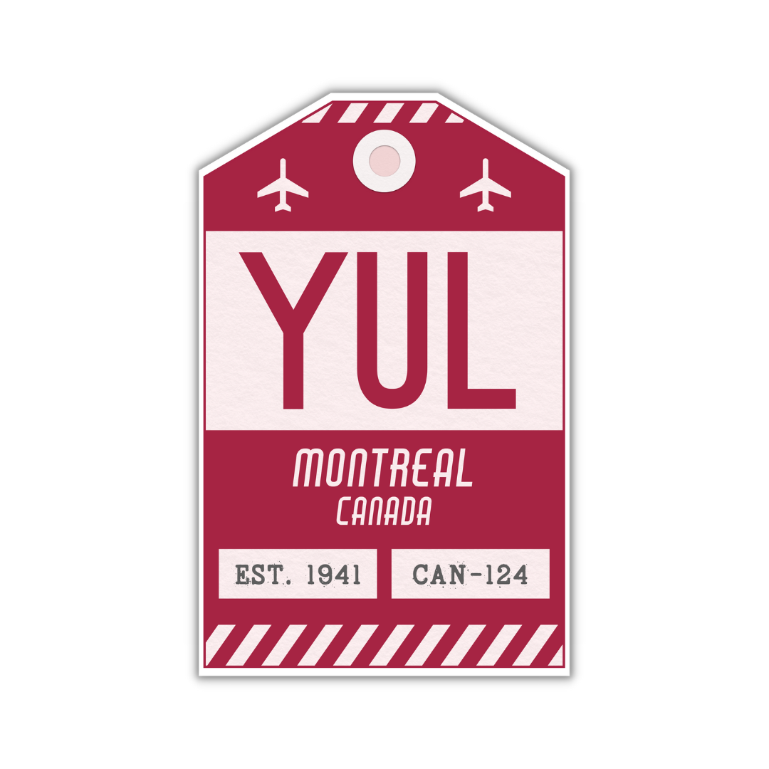 YUL Vintage Luggage Tag Sticker