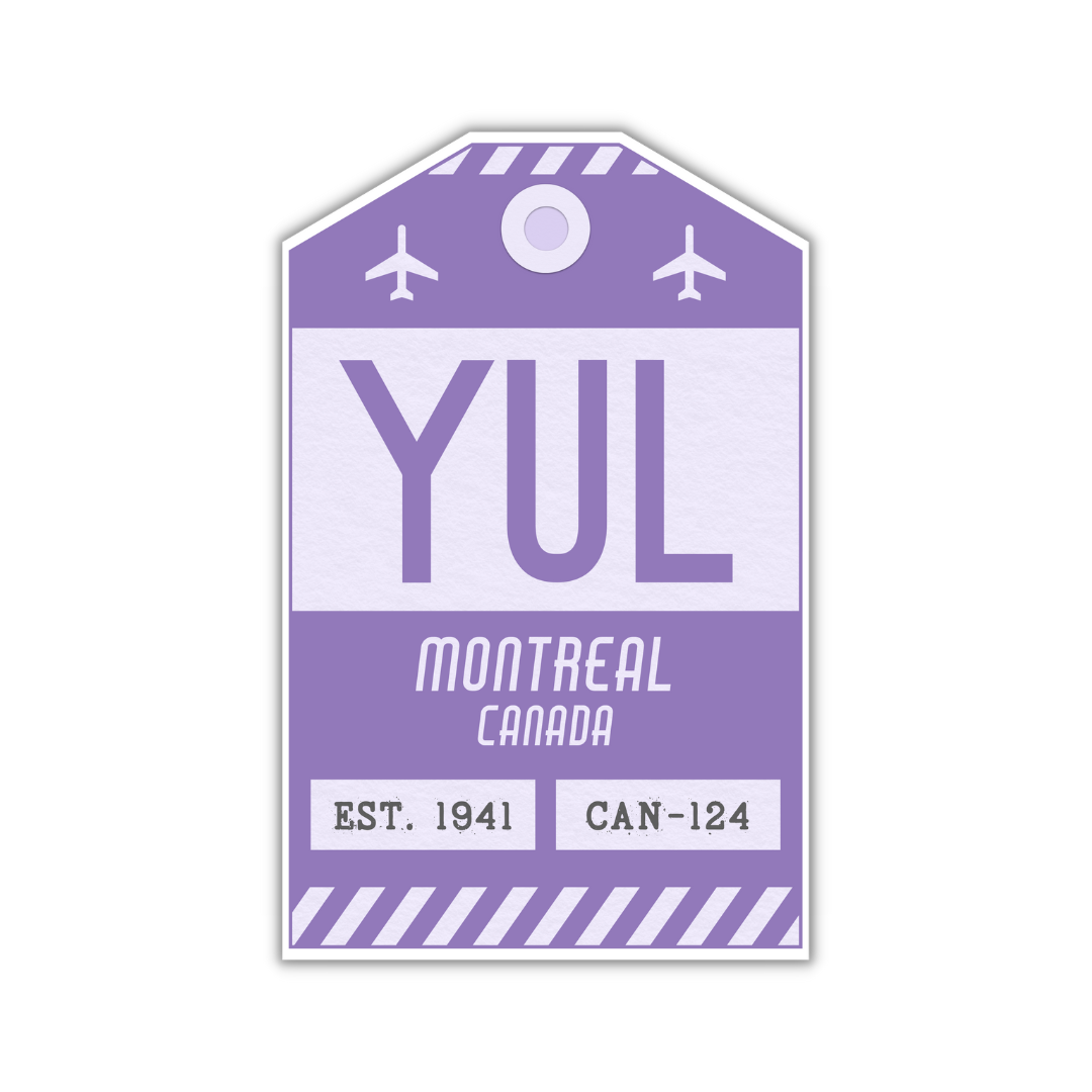 YUL Vintage Luggage Tag Sticker