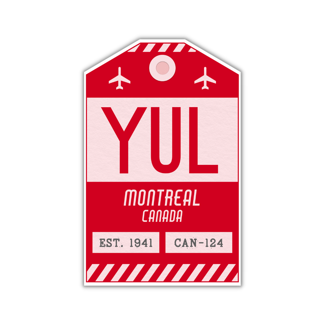 YUL Vintage Luggage Tag Sticker