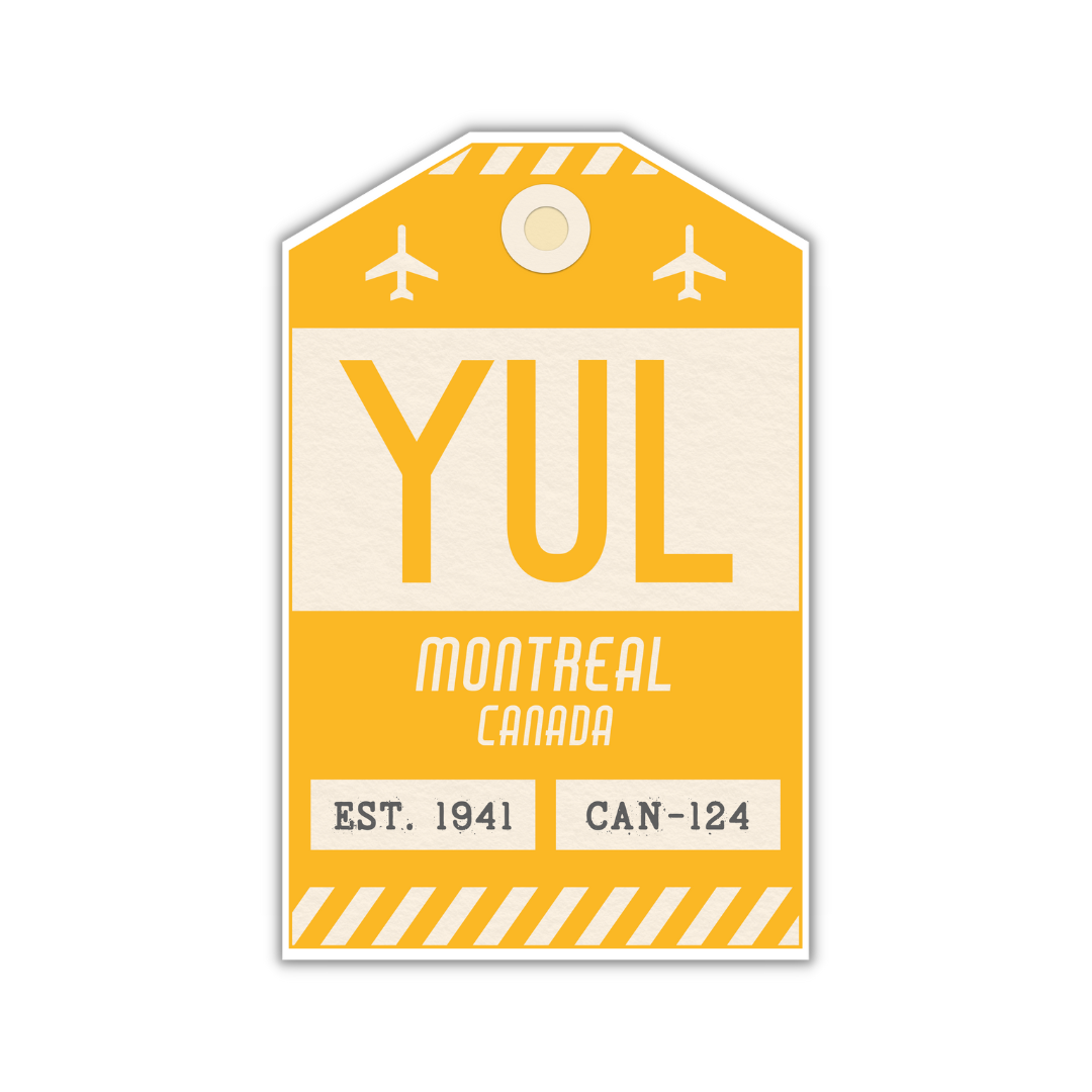 YUL Vintage Luggage Tag Sticker