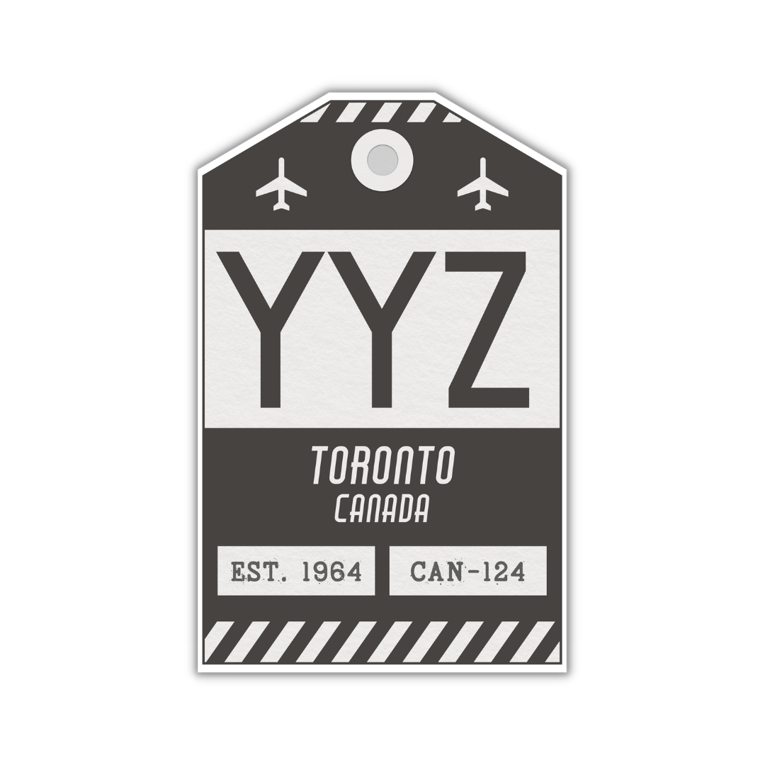 YYZ Vintage Luggage Tag Sticker