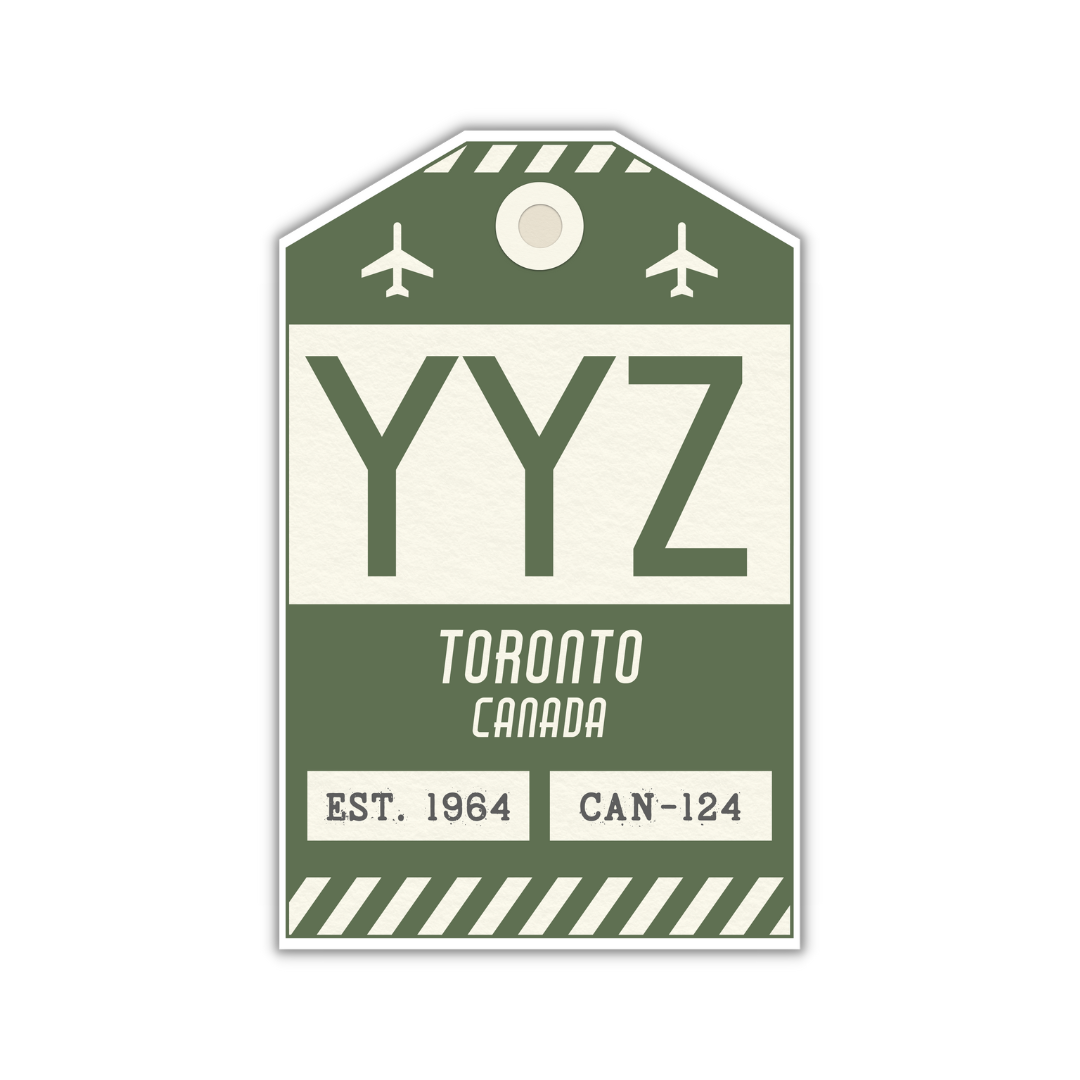 YYZ Vintage Luggage Tag Sticker