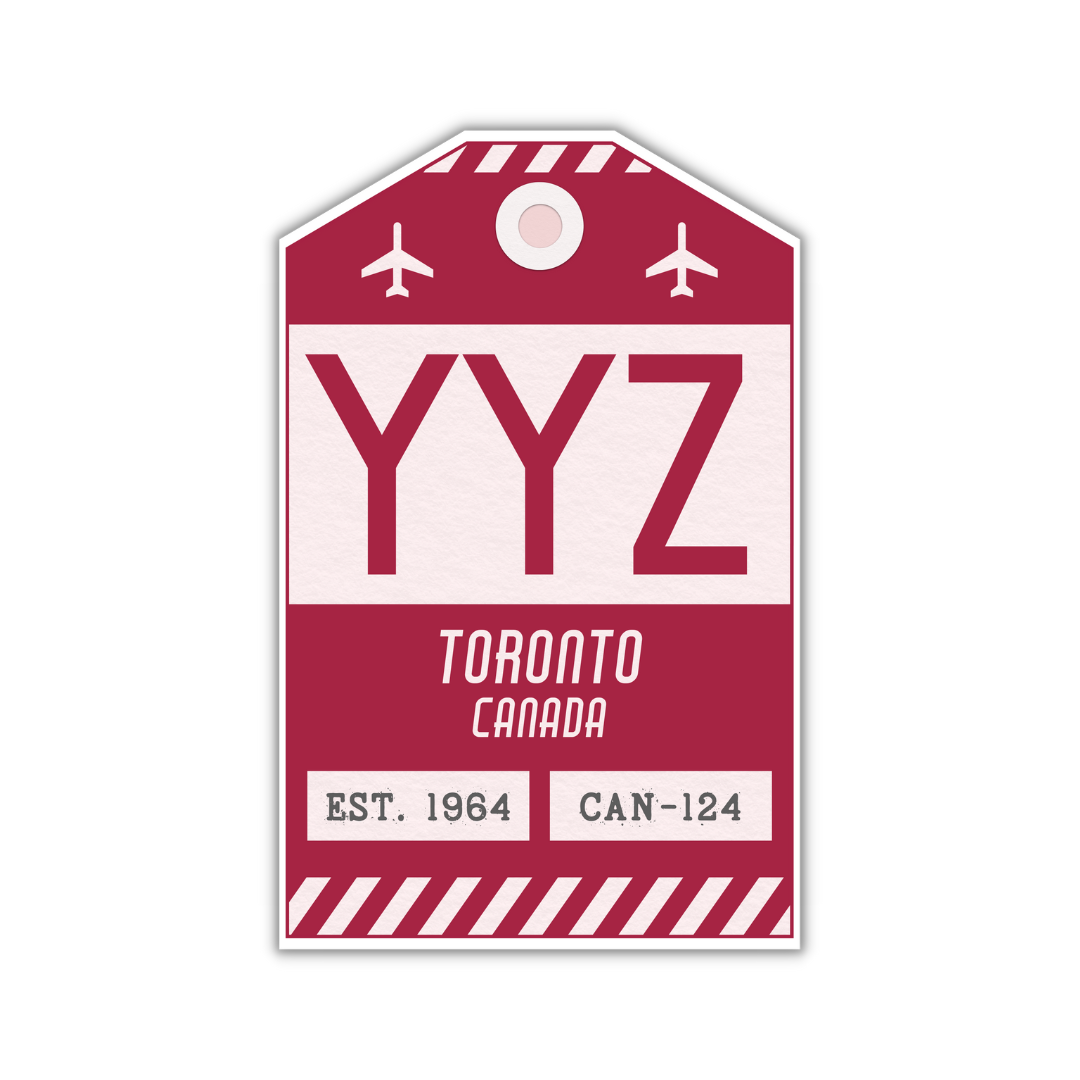 YYZ Vintage Luggage Tag Sticker