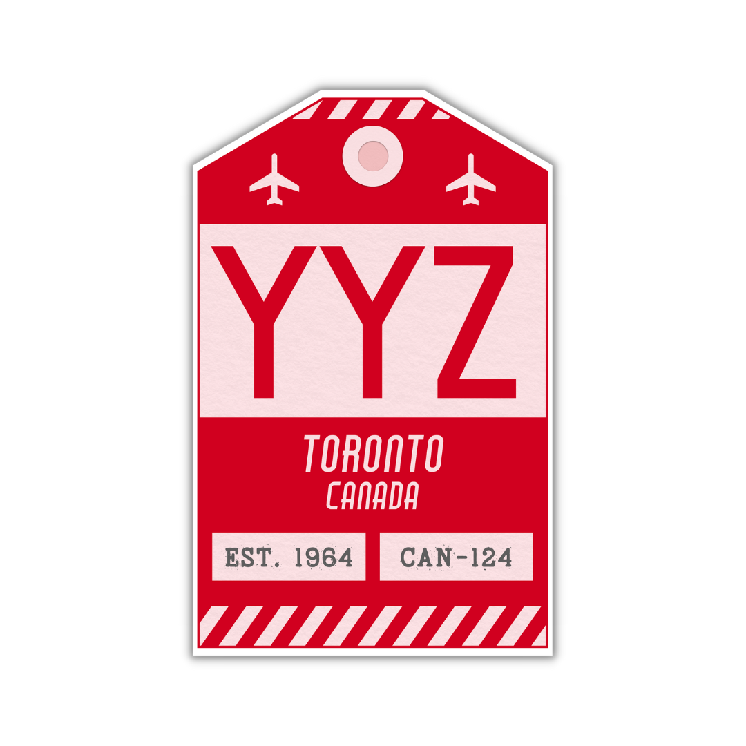 YYZ Vintage Luggage Tag Sticker