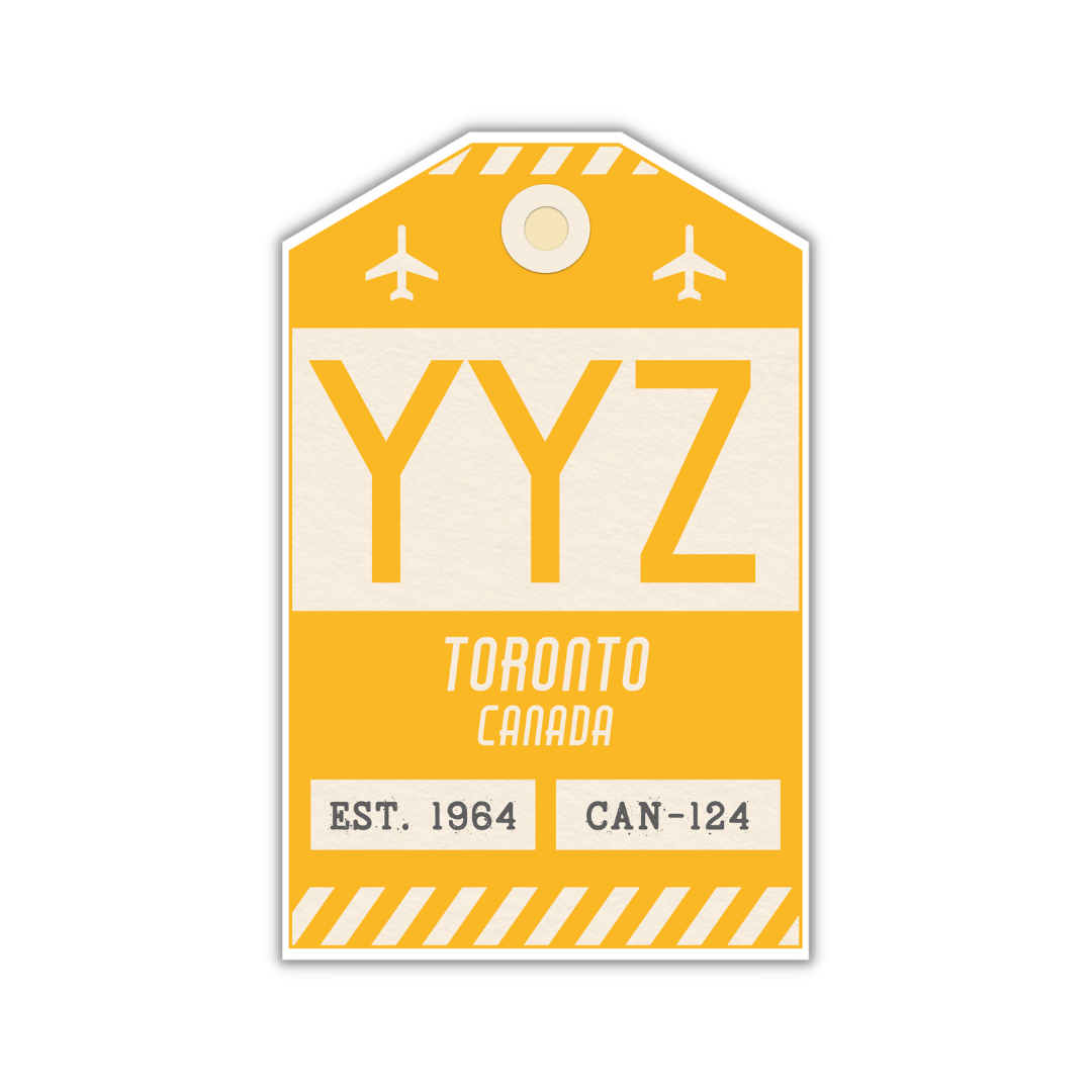 YYZ Vintage Luggage Tag Sticker