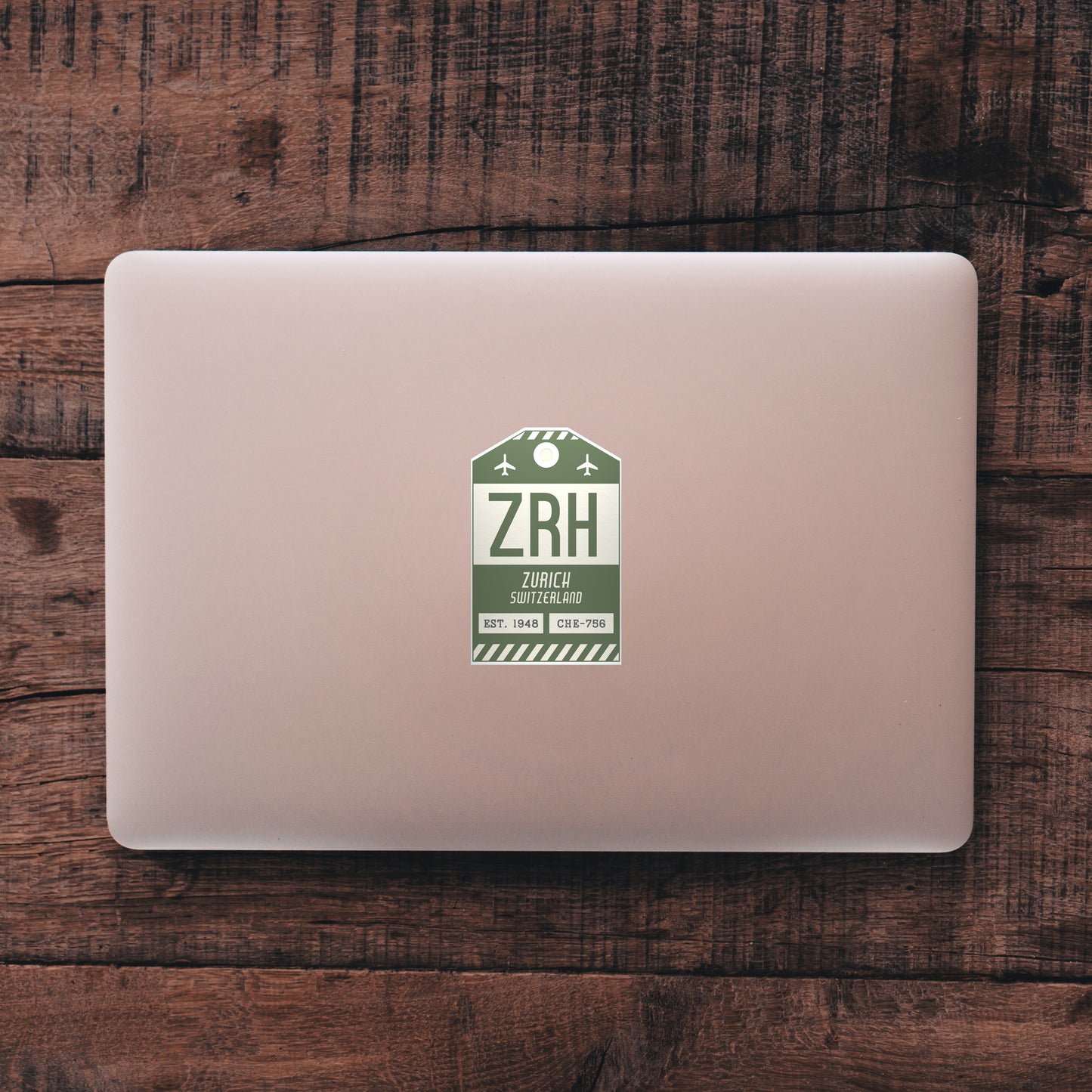 ZRH Vintage Luggage Tag Sticker