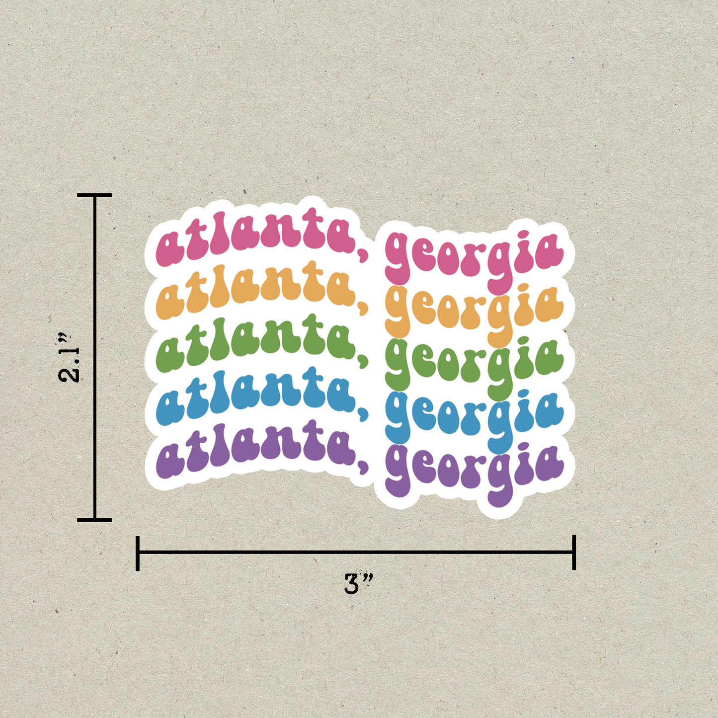 Atlanta, Georgia Retro Sticker