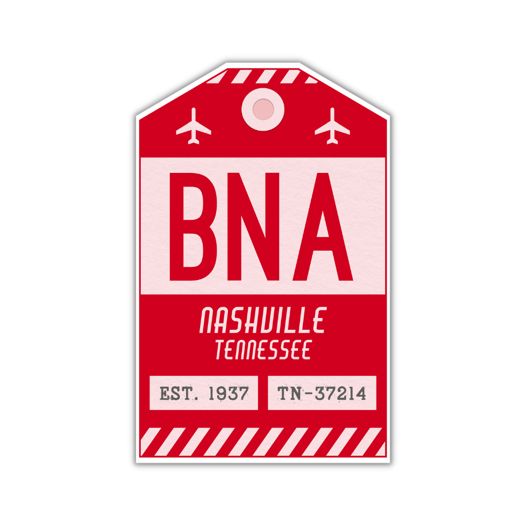 BNA Vintage Luggage Tag Sticker