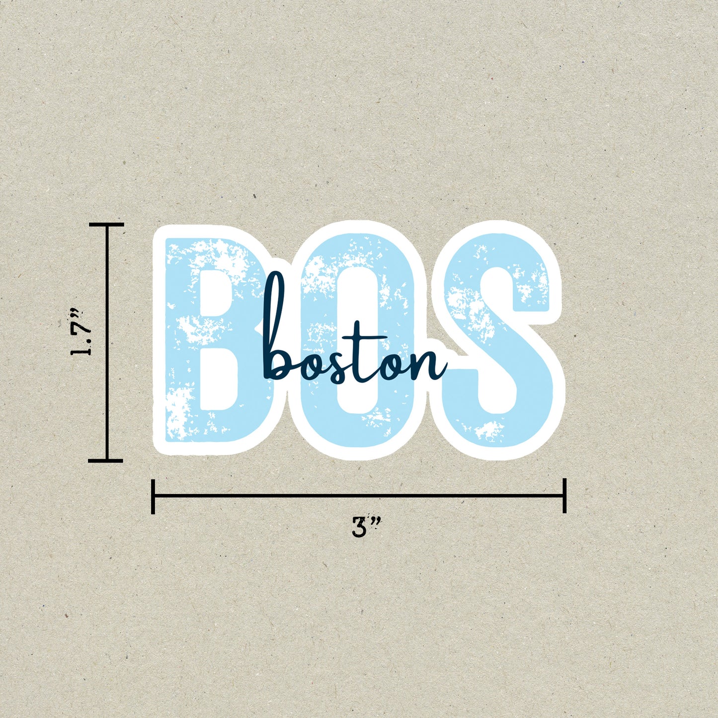 BOS Boston Airport Code Sticker