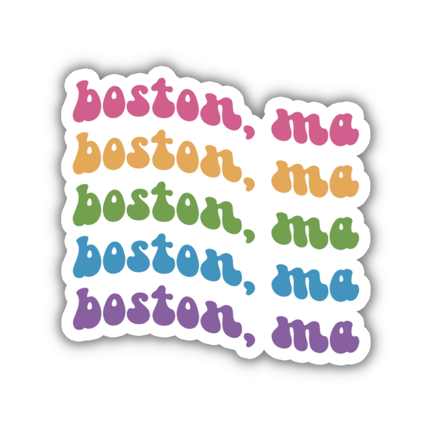 Boston, MA Retro Sticker