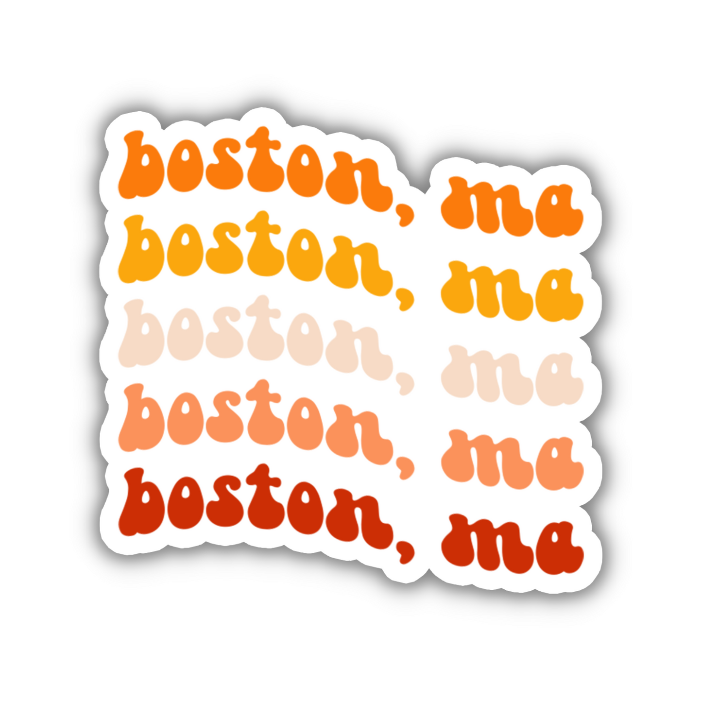 Boston, MA Retro Sticker