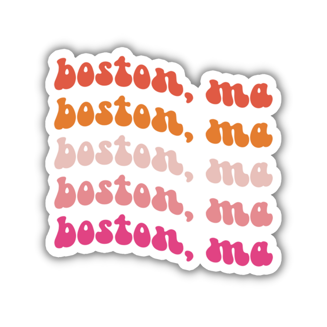 Boston, MA Retro Sticker