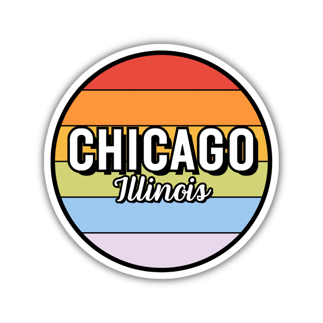 Chicago, Illinois Circle Sticker