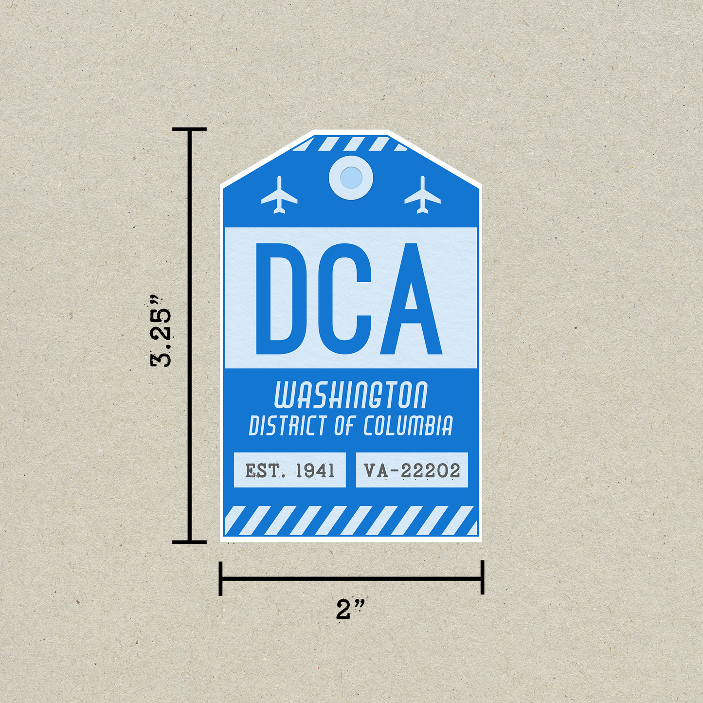DCA Vintage Luggage Tag Sticker