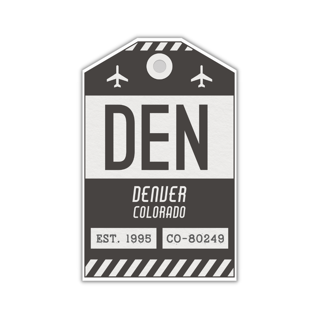 DEN Vintage Luggage Tag Sticker
