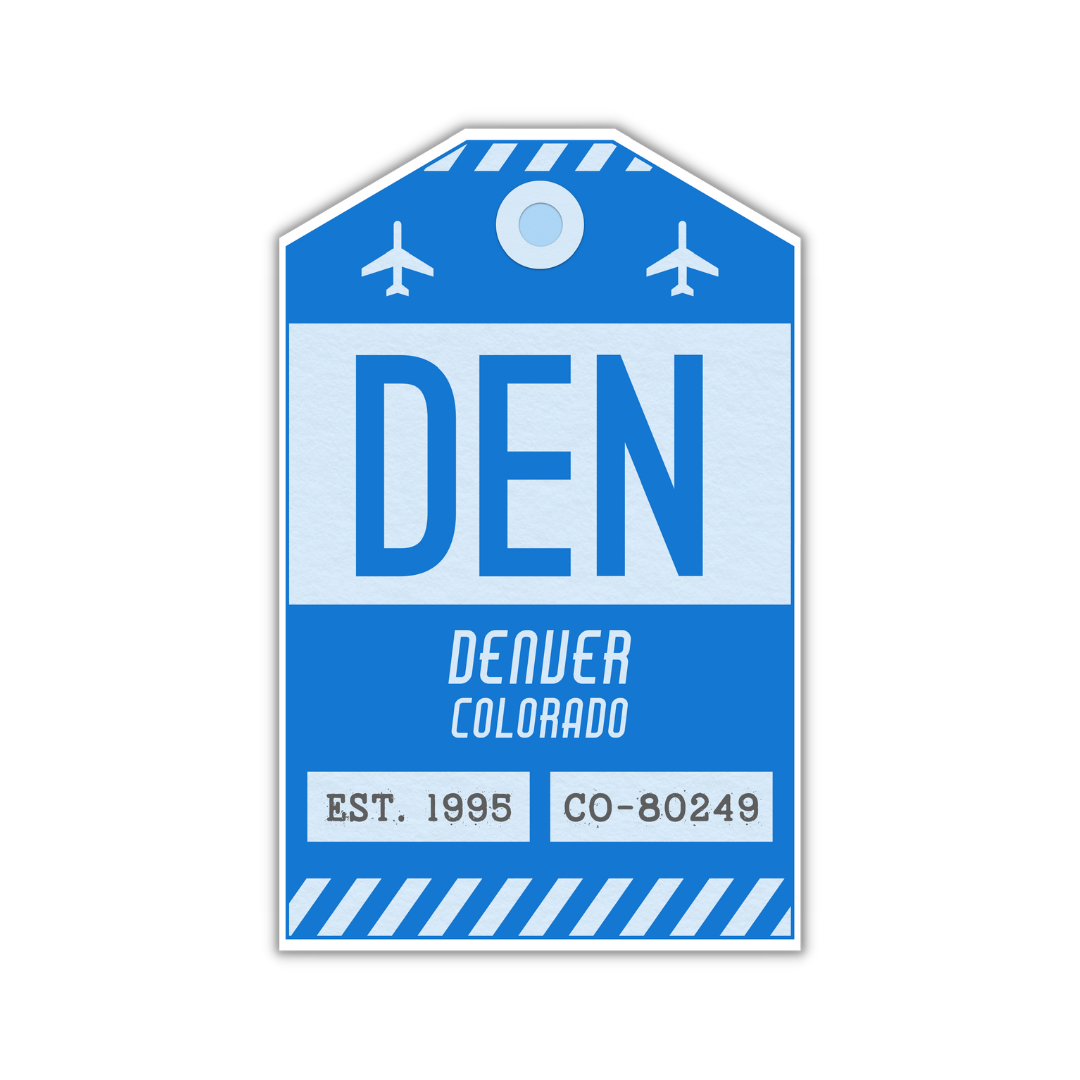 DEN Vintage Luggage Tag Sticker