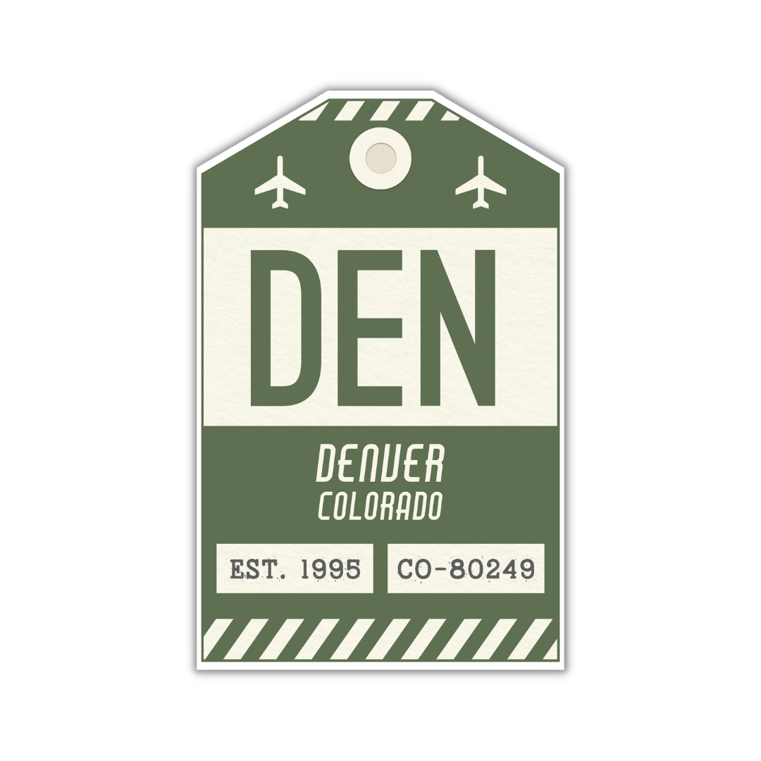 DEN Vintage Luggage Tag Sticker
