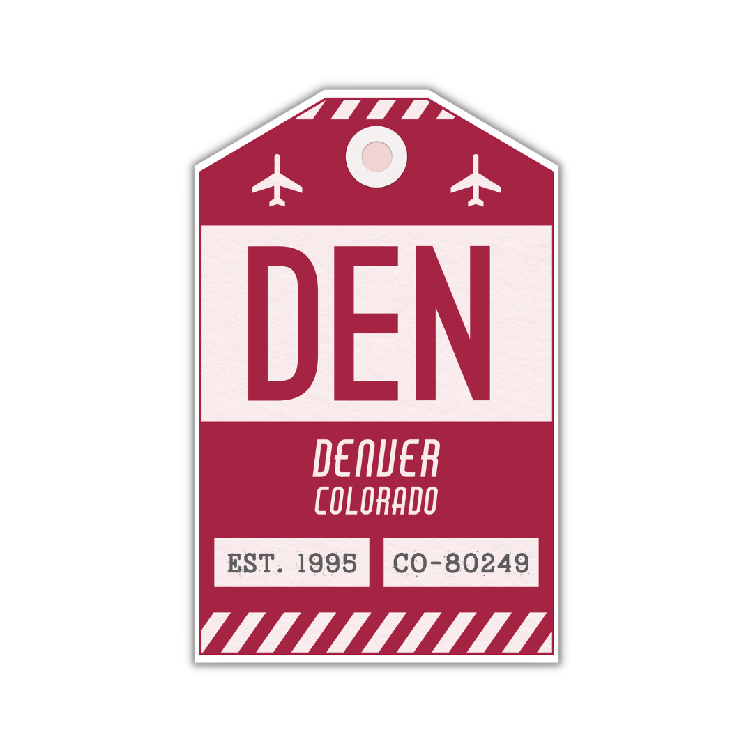 DEN Vintage Luggage Tag Sticker
