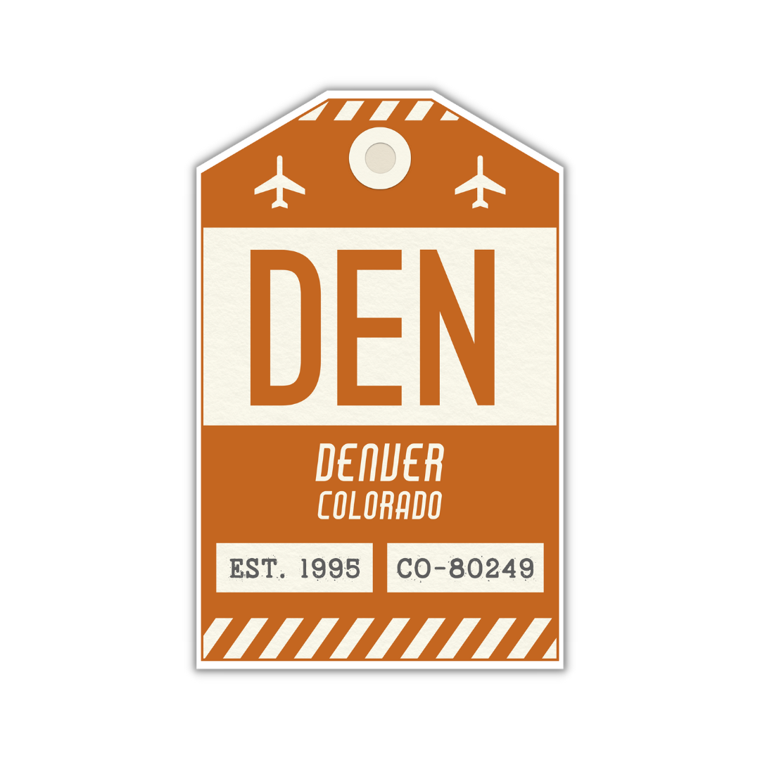 DEN Vintage Luggage Tag Sticker
