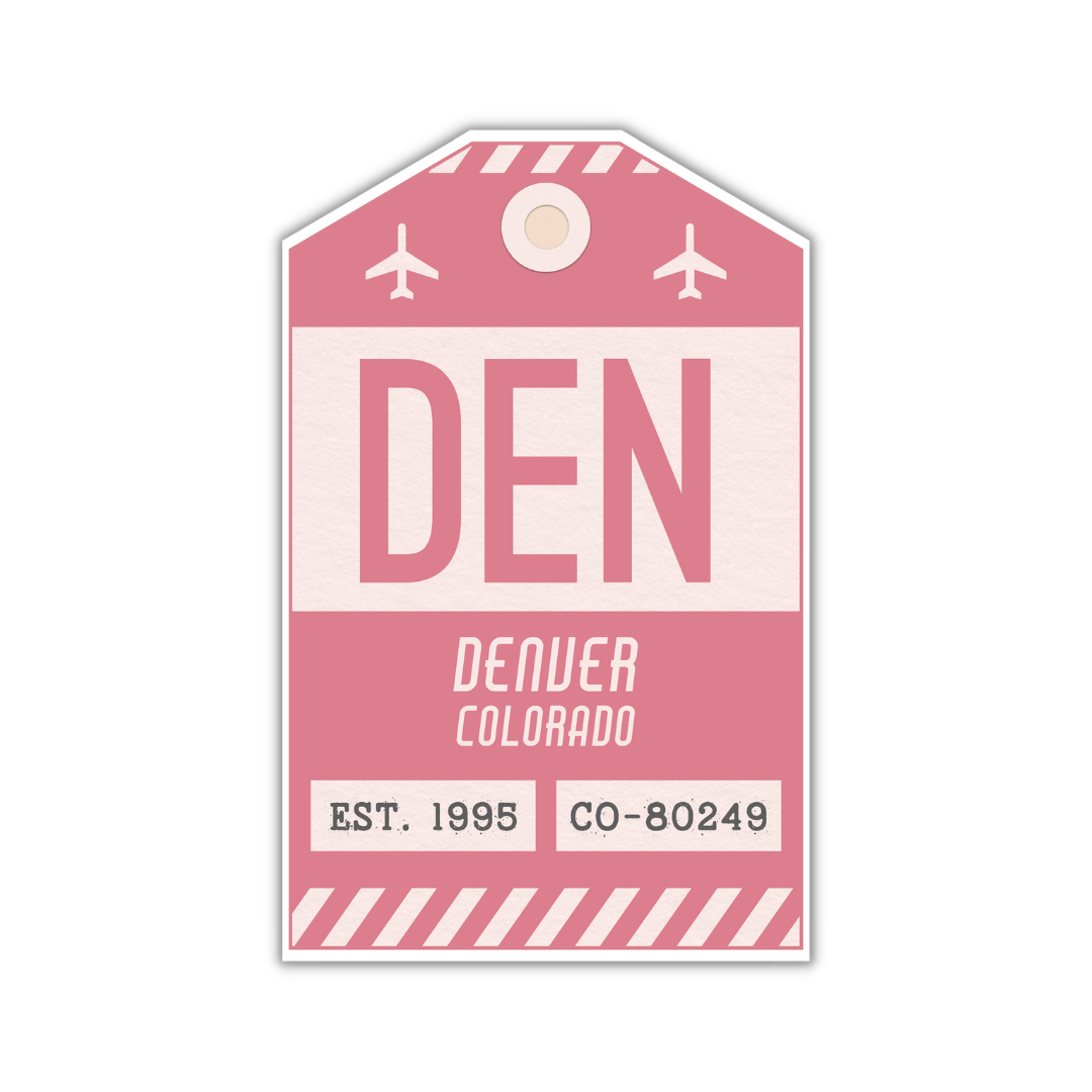 DEN Vintage Luggage Tag Sticker