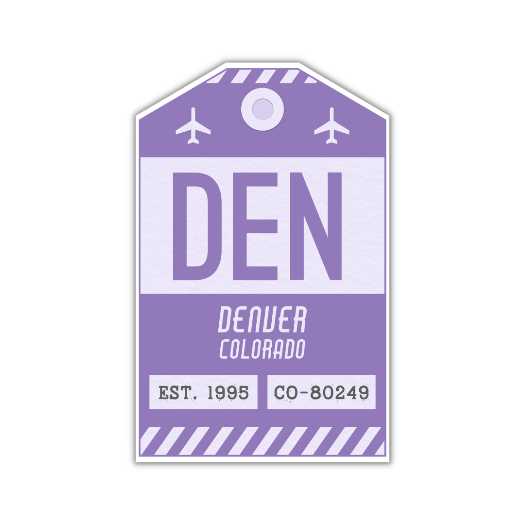 DEN Vintage Luggage Tag Sticker
