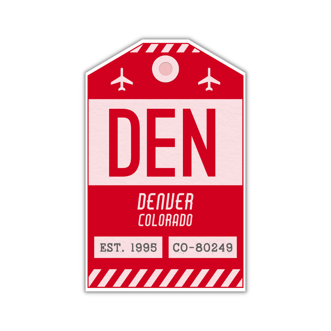 DEN Vintage Luggage Tag Sticker