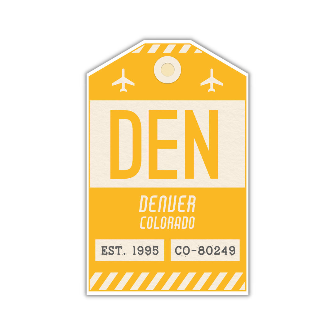 DEN Vintage Luggage Tag Sticker