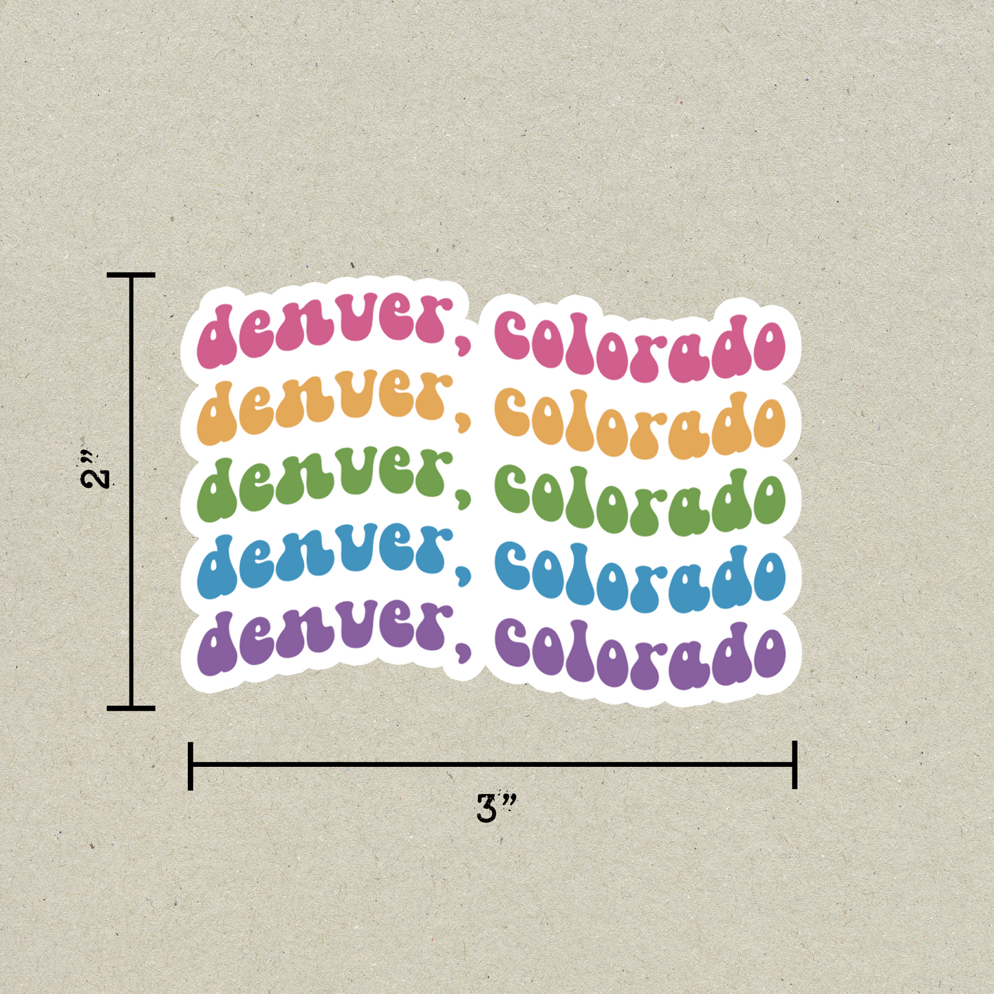 Denver, Colorado Retro Sticker