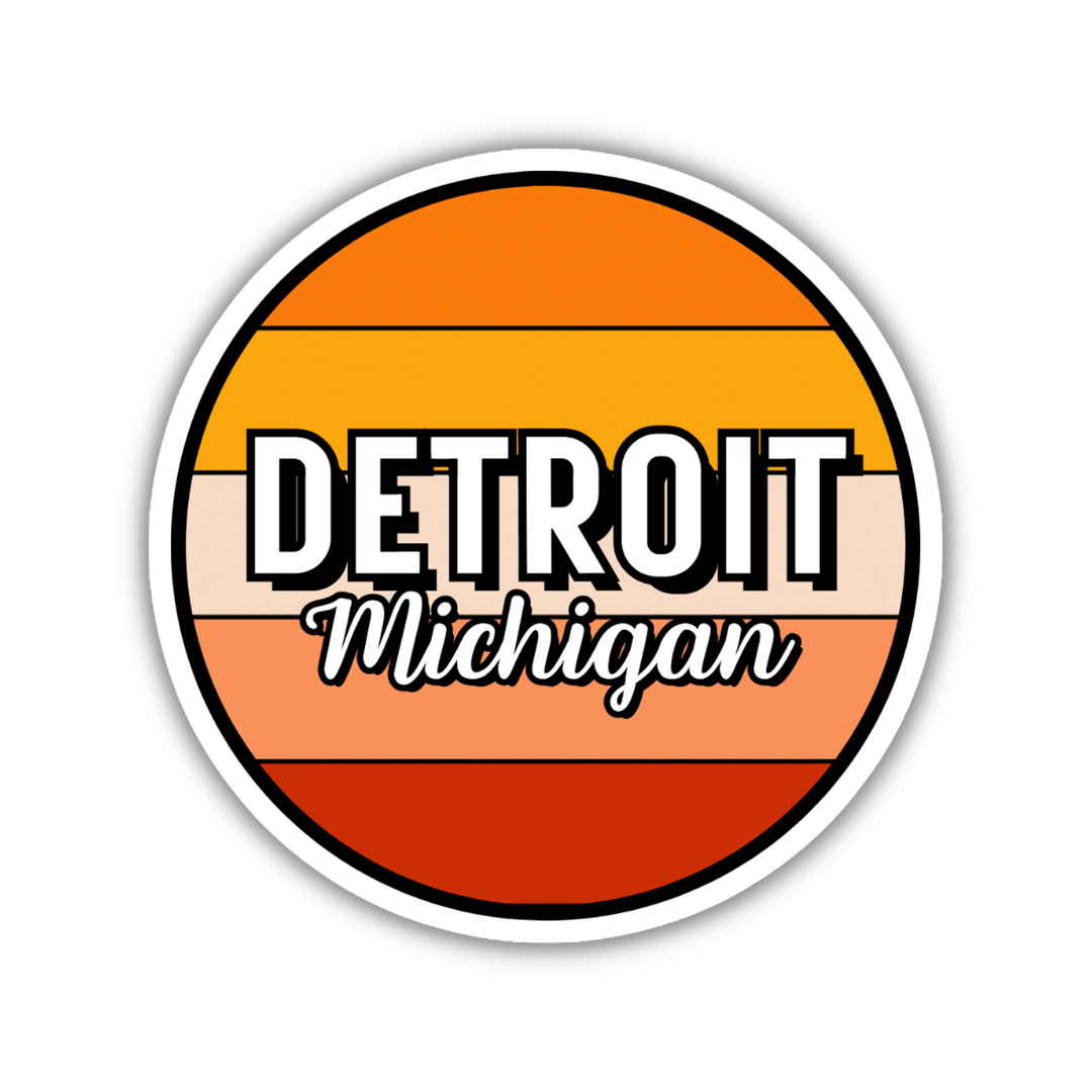 Detroit, Michigan Circle Sticker