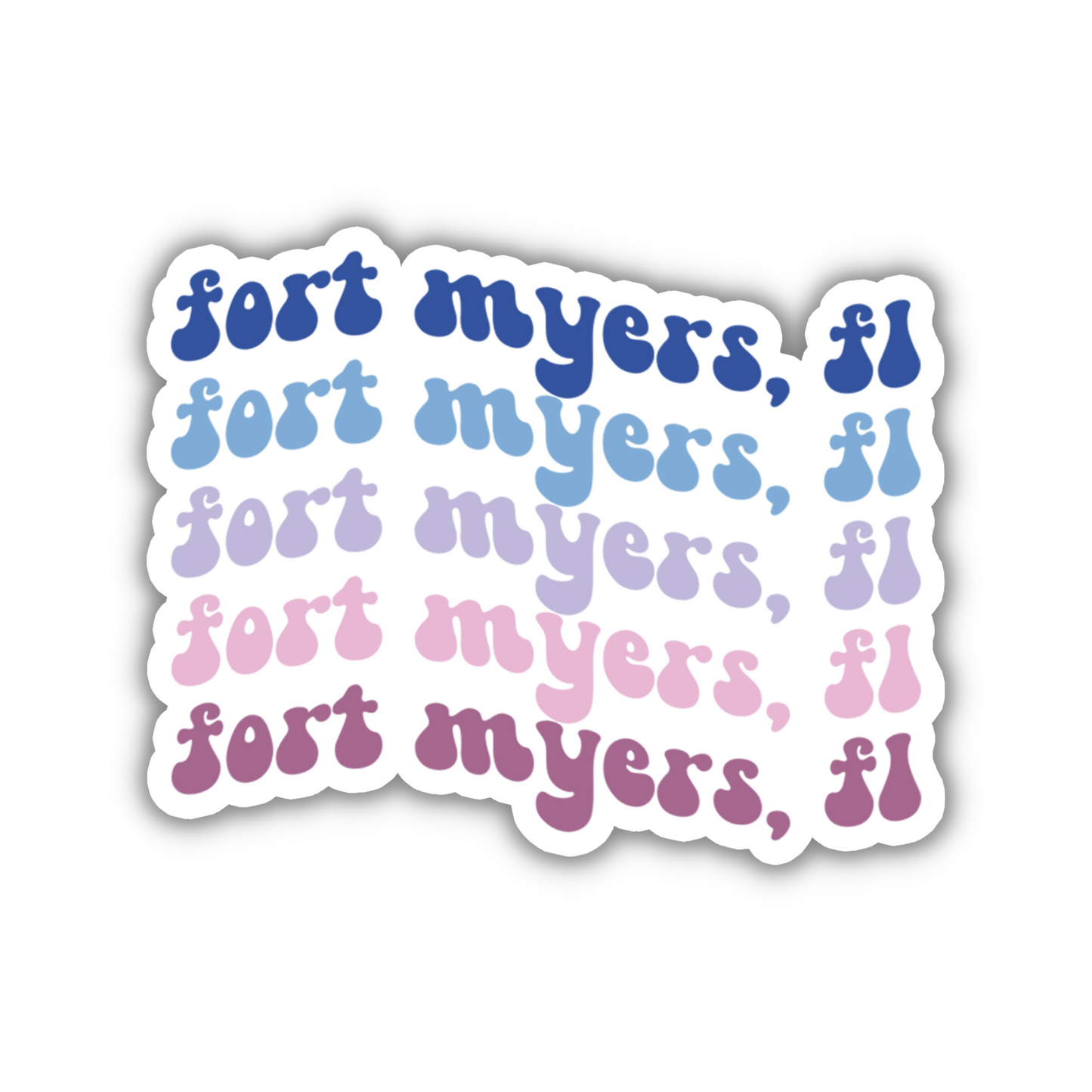 Fort Myers, FL Retro Sticker