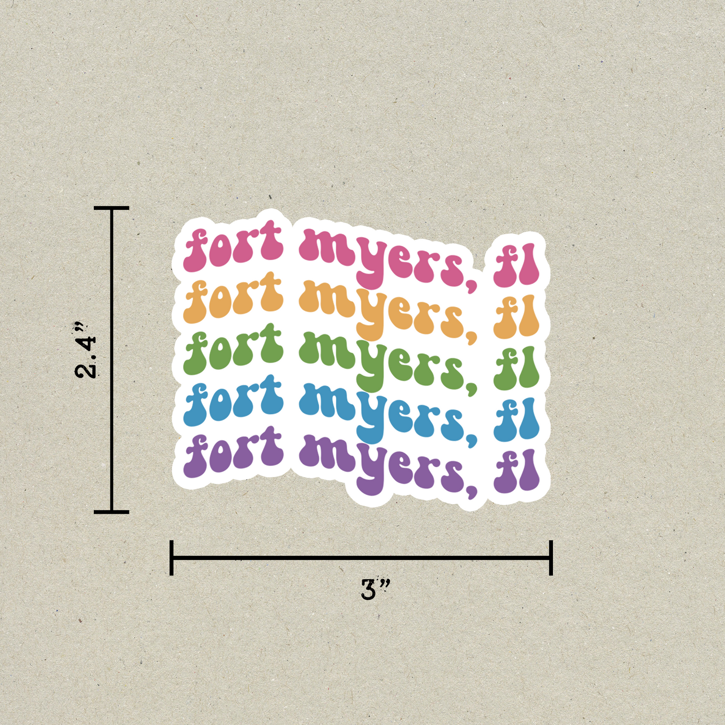 Fort Myers, FL Retro Sticker