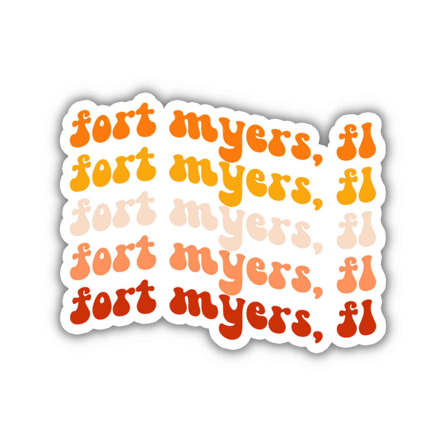 Fort Myers, FL Retro Sticker