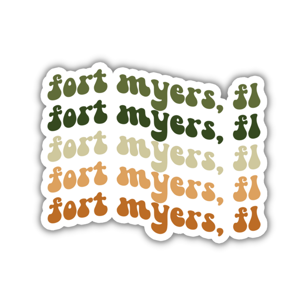 Fort Myers, FL Retro Sticker