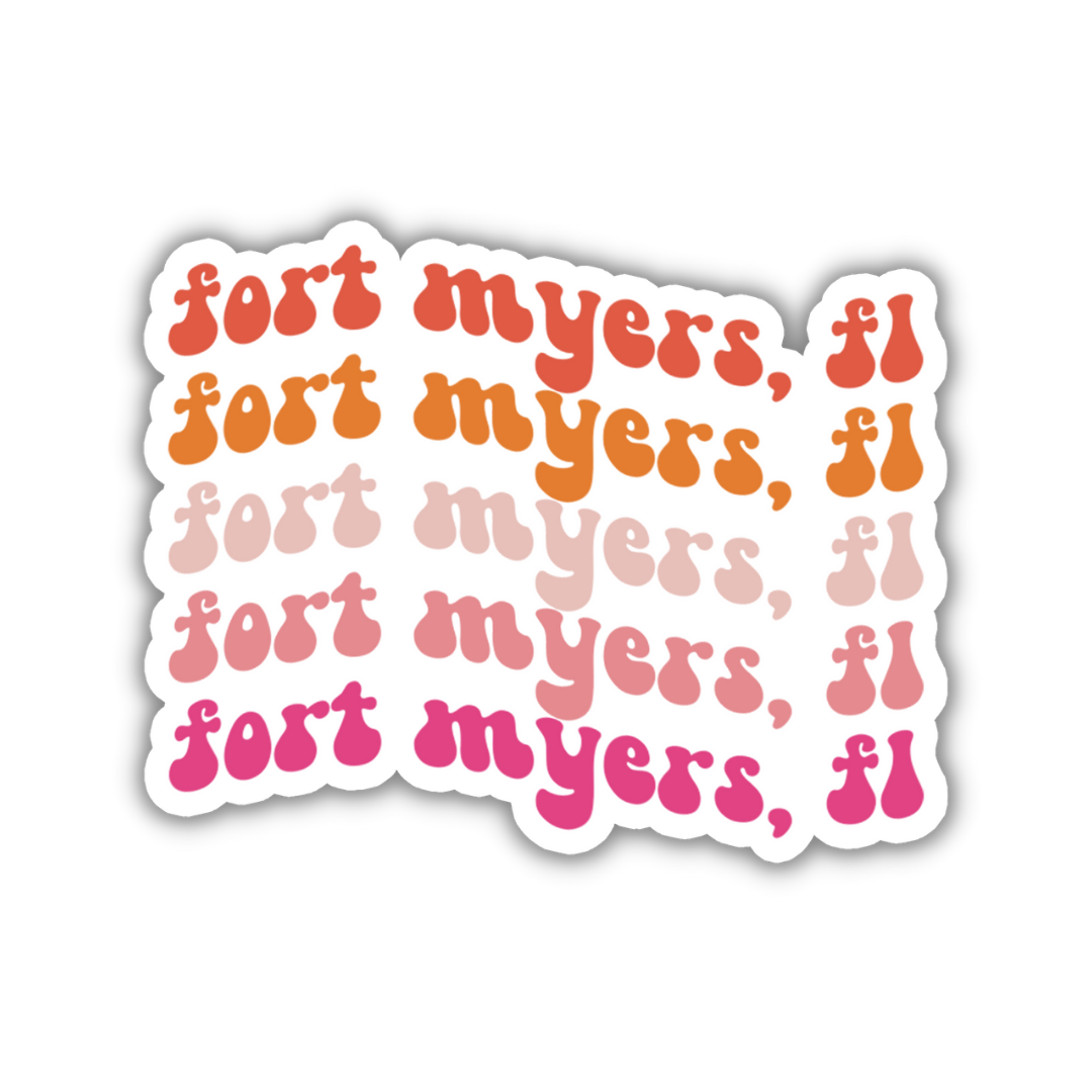 Fort Myers, FL Retro Sticker