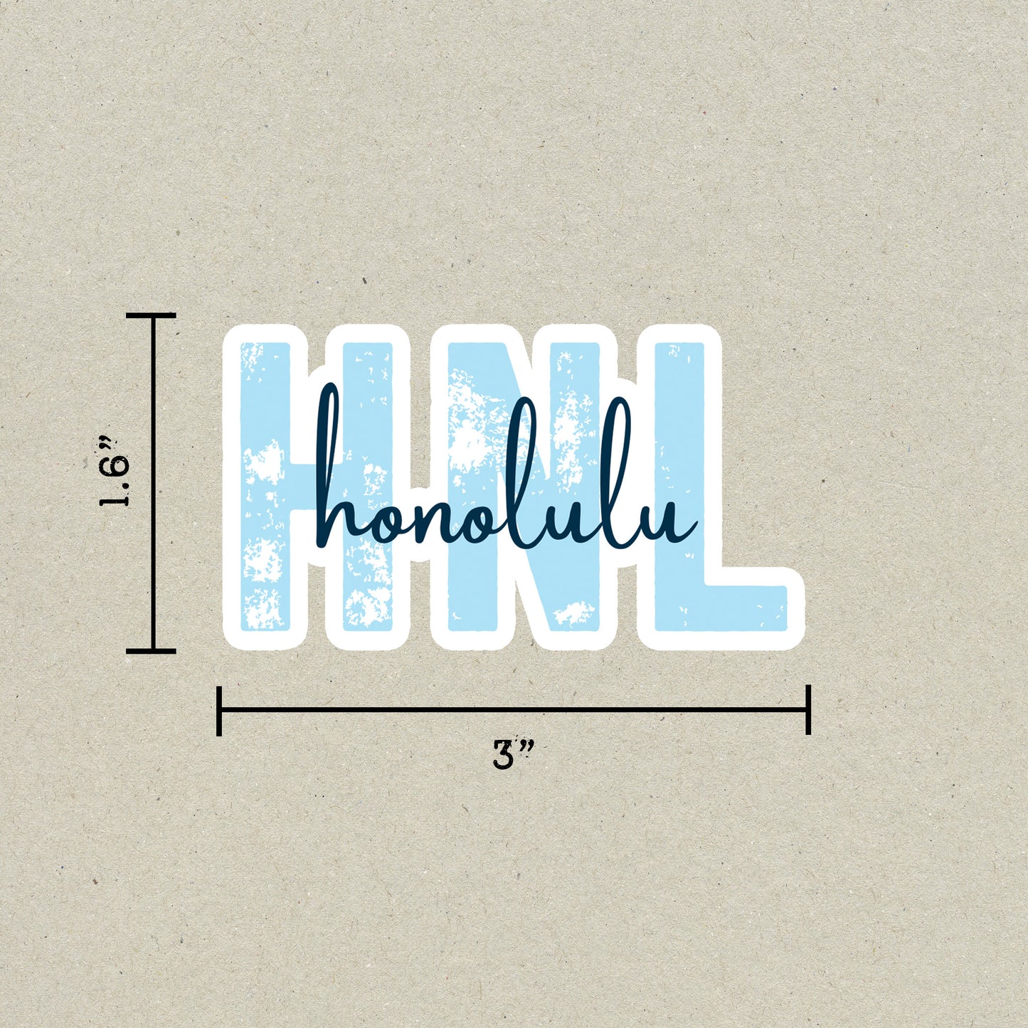 HNL Honolulu Airport Code Sticker