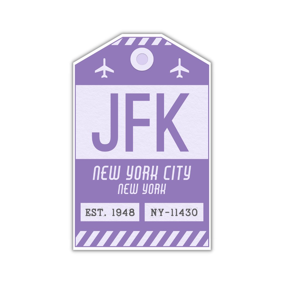 JFK Vintage Luggage Tag Sticker