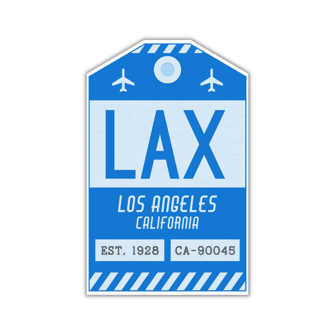 LAX Vintage Luggage Tag Sticker