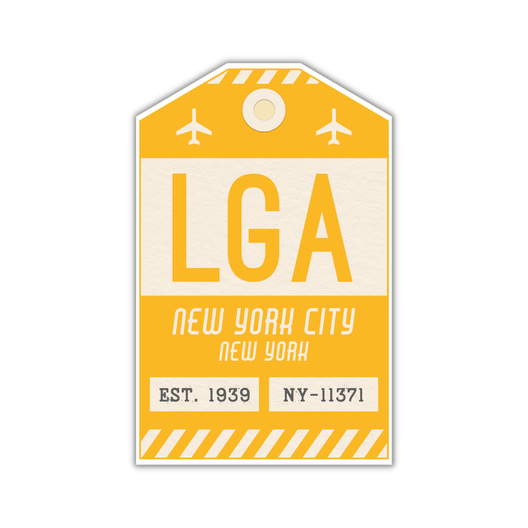 LGA Vintage Luggage Tag Sticker