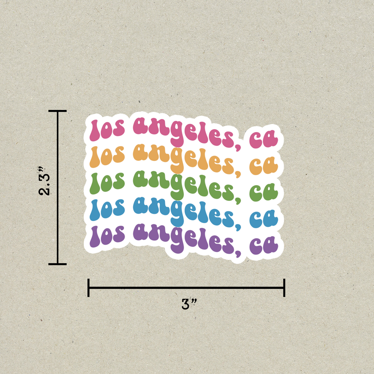 Los Angeles, CA Retro Sticker