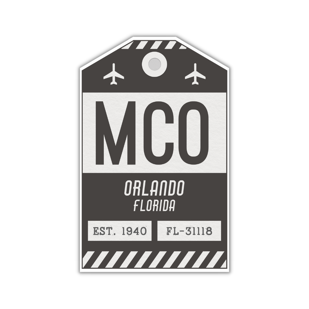 MCO Vintage Luggage Tag Sticker