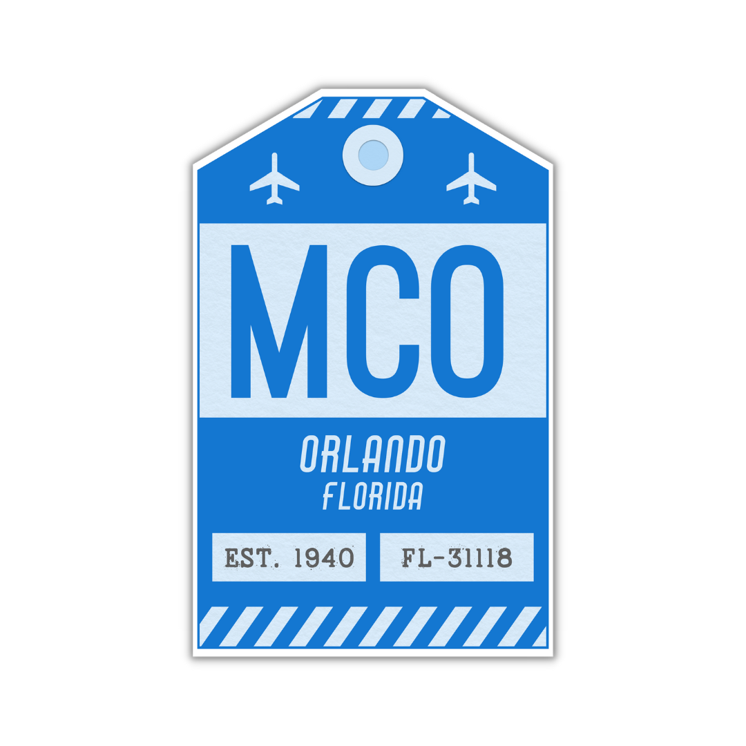 MCO Vintage Luggage Tag Sticker