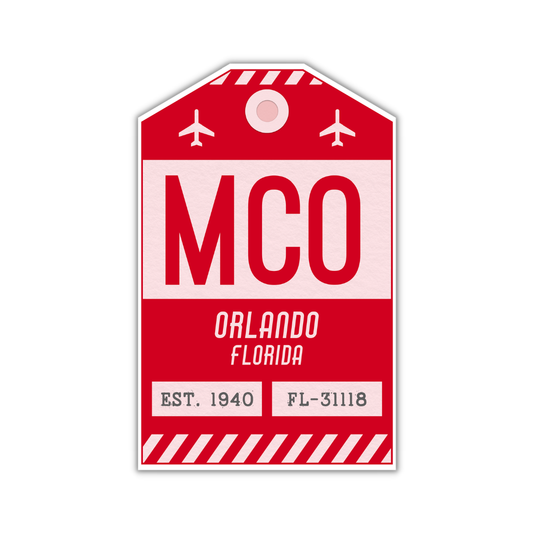 MCO Vintage Luggage Tag Sticker