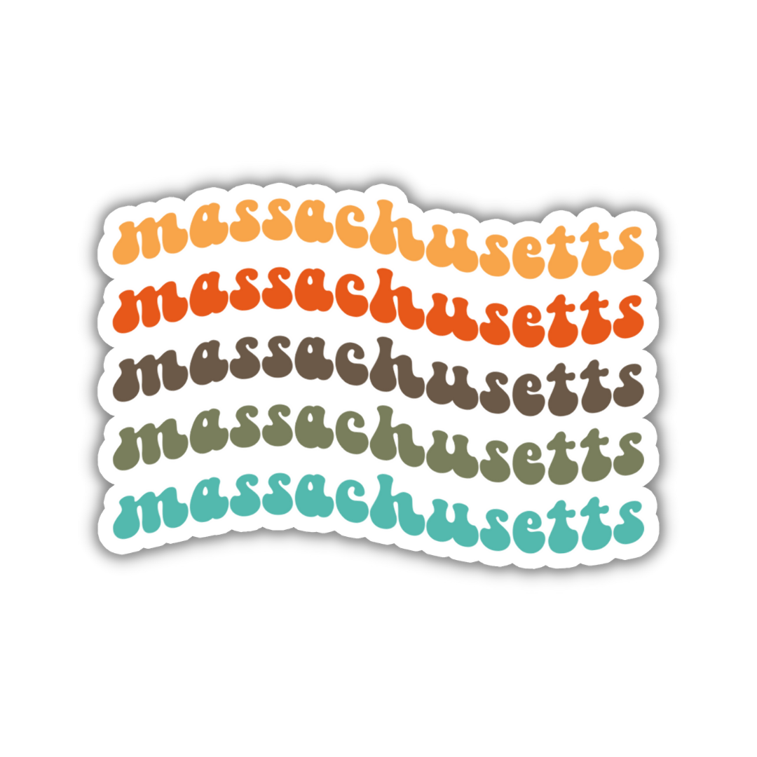 Massachusetts Retro Sticker
