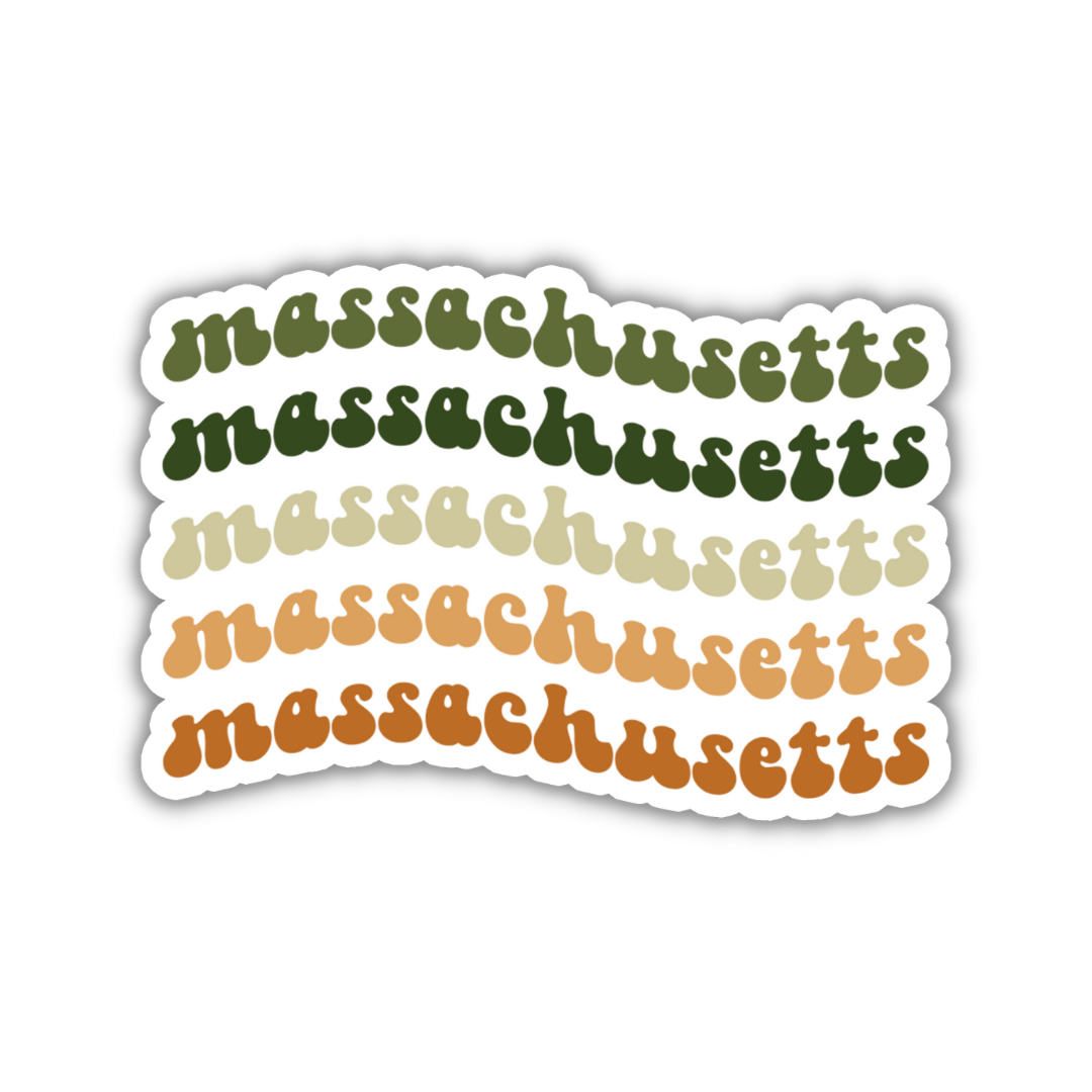 Massachusetts Retro Sticker