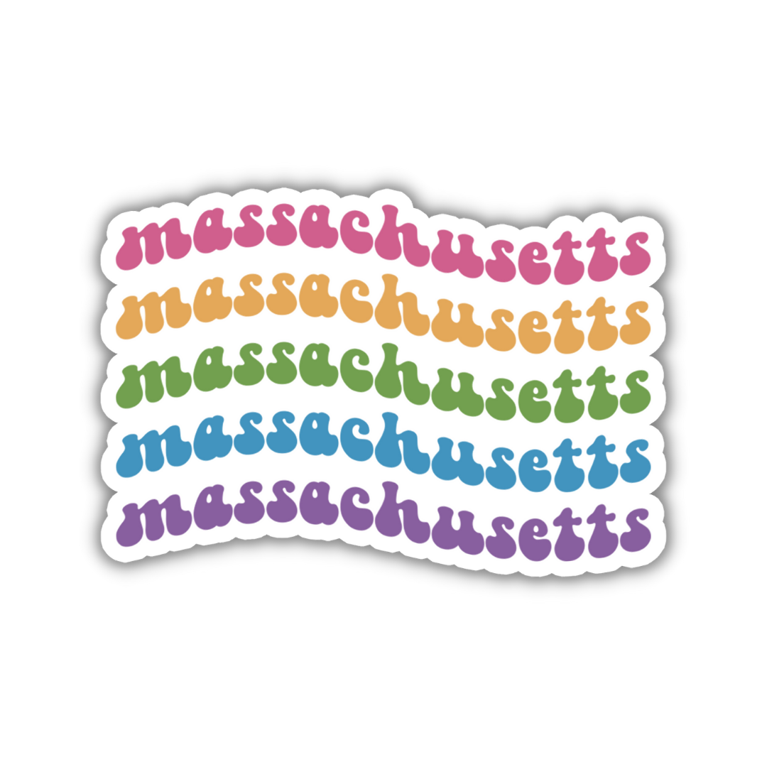 Massachusetts Retro Sticker
